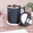 thumbnail image 5 of 1 Juego de taza de café aislada, vaso al vacío, taza para beber, taza de café térmica para bebidas frías y calientes con tapa, cuchara, infusor, 401-500ml, 5 of 5