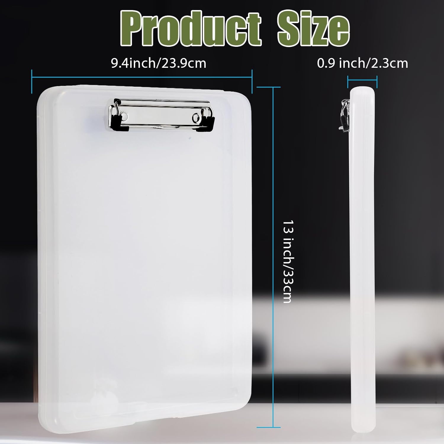 6 Pack Clear Clipboards with Storage, Plastic Storage Clipboard with Low Profile Clip, Clear High Capacity Nursing Clipboard, Heavy Duty Nursing Clipboards for Office, Nurse, 9.4x13.4x0.9 in