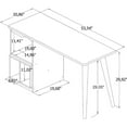 thumbnail image 2 of Hampton 3-Piece Extra Storage Home Furniture Office Set with Storage Writing Desk, Bookcase, and Floating Wall D�cor, 2 of 5