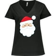 thumbnail image 3 of Inktastic Santa Claus, Smiling Santa, Red Hat, White Beard Women's Plus Size V-Neck T-Shirt, 3 of 5