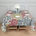 thumbnail image 3 of Pioneer Flower Floral Print Pattern Square Tablecloth,Waterproof Square Table Cover,Wipeable Spillproof Washable Table Cover for Home Kitchen Party Decor 42"X42"(107x107cm), 3 of 6