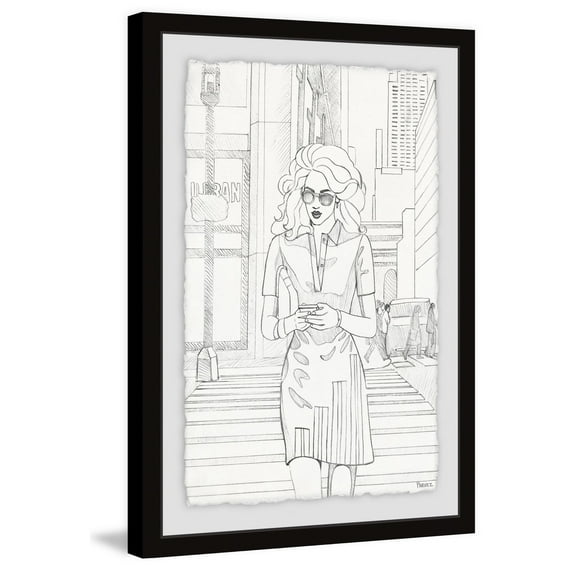 Parvez Taj 'Pedestrian Fashion' Framed Painting Print 24 x 36