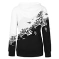 thumbnail image 4 of MPWEGNP Sweat à Capuche pour Femmes, Imprimé Patchwork, Manches Longues, Blouse Décontractée, Design Graphique, Blanc, 4 of 5