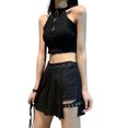 thumbnail image 2 of SUNSIOM Women Pleated Skirt, Solid Color/ Plaid High Waisted Irregular Skirt, 2 of 7