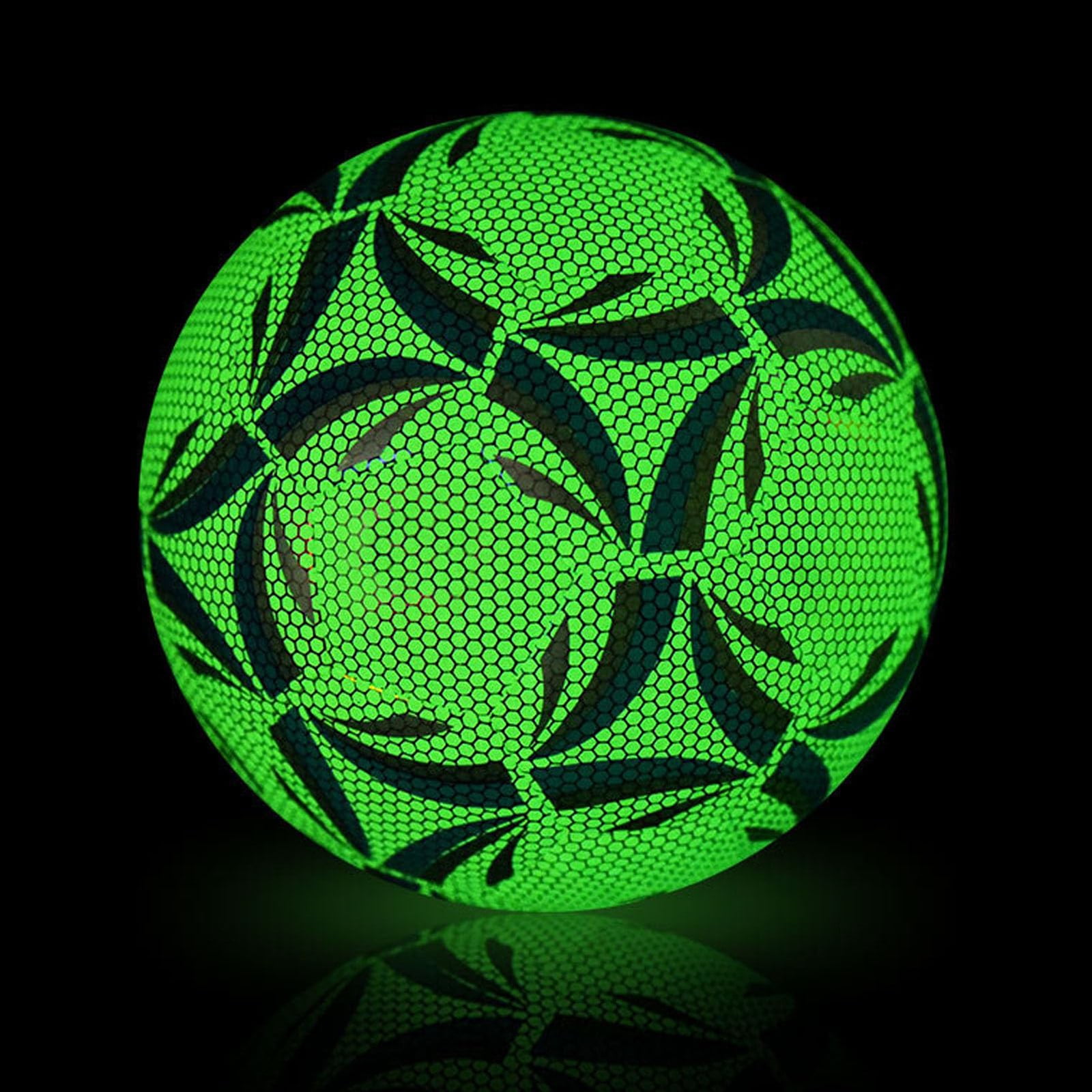 Glow in the Dark Soccer Ball Size 5, Fluorescent Night Training Football with High Visibility, Durable Sports Equipment for Night Games and Outdoor Play