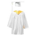 thumbnail image 2 of YONGHS Unisex Kids Kindergarten Graduation Gown Cap Set Students Graduation Class Uniform White 9-10, 2 of 7