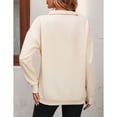 thumbnail image 2 of SWSMCLT Women's Half Zip Sweatshirt Thermal Long Sleeve High Neck Polar Fleece Sweat Shirt Zip Top Fall Fashion Apricot XX-Large, 2 of 4