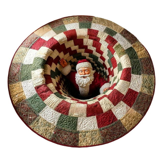 TIELUTT 3D Visual Rug Santa Up Design Festive Doormat for Xmas Indoor Outdoor Use for Front Door Bathroom Kitchen Light Blanket Throw Knitted Throw Blankets Super Shaggy Rug Throw Rugs Blanket H