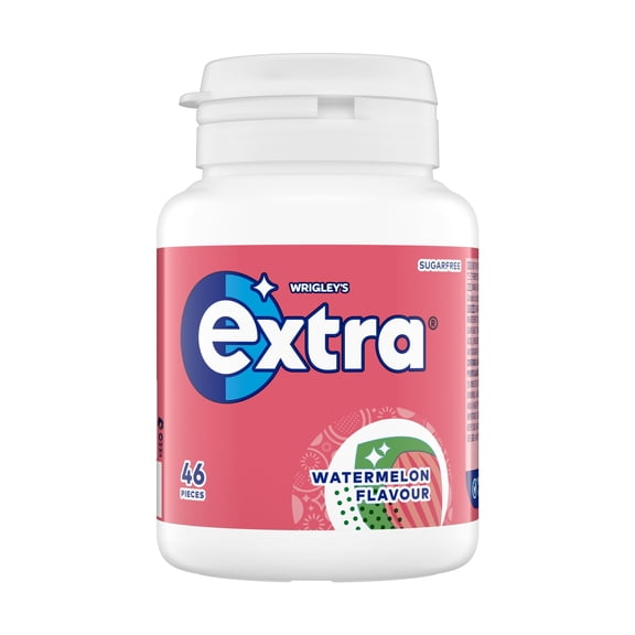 Wrigley's Extra Watermelon Flavour Sugarfree Chewing Gum Bottle 46 Pieces 64g, Imported from Britain