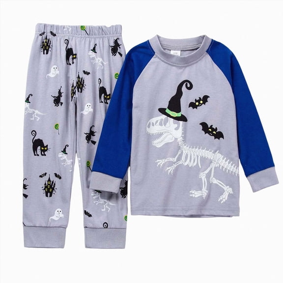 TAmten Toddler Boys Pajamas Cotton Toddler Clothes Set Excavator Long Sleeve Sleepwear 2 Piece Kids Pjs Size 2-3 T