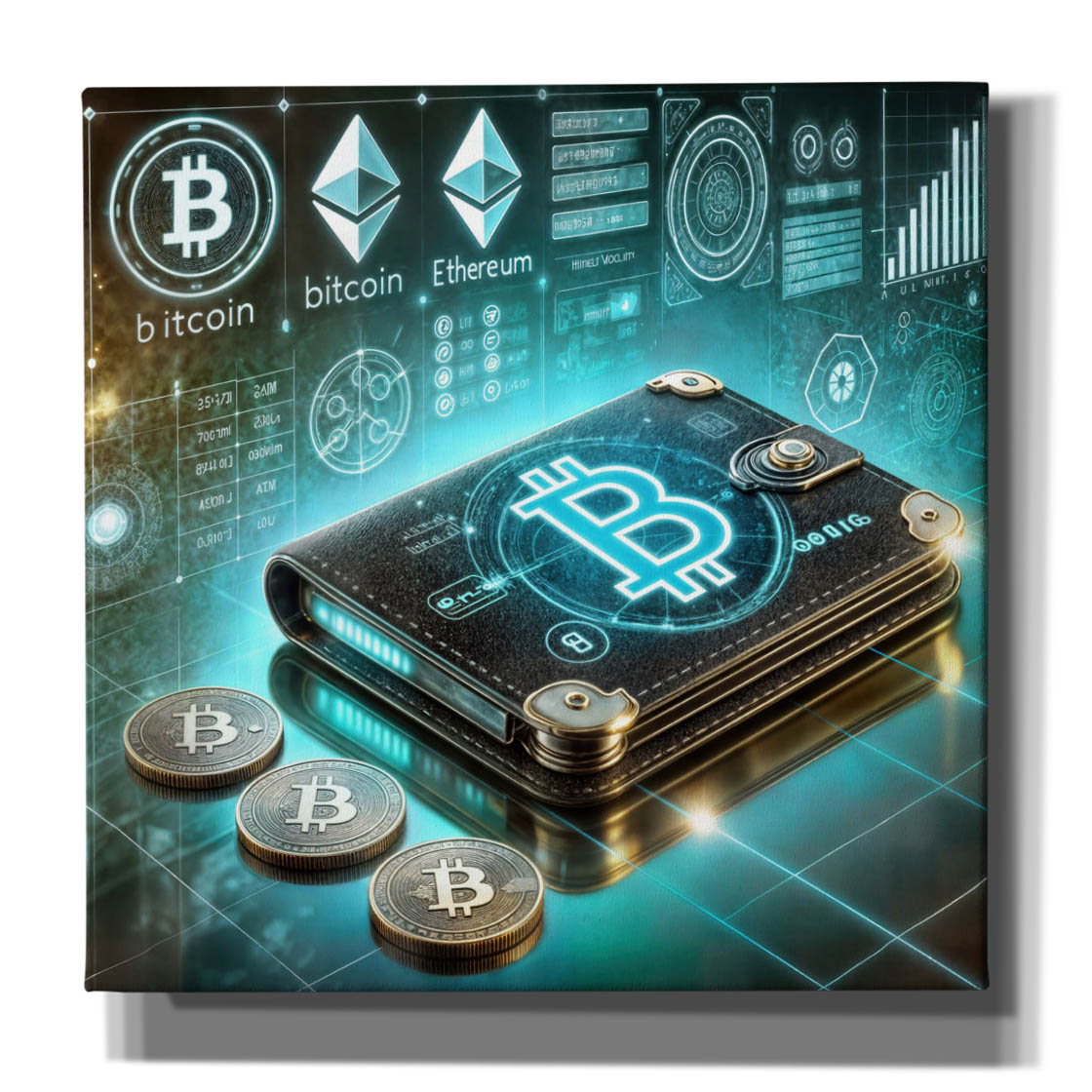 Epic Graffiti 'Crypto Wallet' by Rey Klimt Canvas Wall Art, 37" x 37"