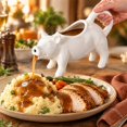 Joyioe Puking Pig Gravy Boat Ceramic Sauce Pitcher with Curled Tail ...