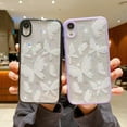 thumbnail image 3 of Compatible with iPhone XR Case for Women Girls,Cute White Butterfly Soft Slim Fit Full-Around Protective Clear Sparkly Bling Star Phone Case Glitter Cover for iPhone XR- Purple, 3 of 9