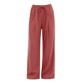 thumbnail image 4 of Kezqiaxn Summer Pants for Women Stretchy Elastic Waist Drawstring Loose Casual Trousers with Pockets Fashion Clothing, 4 of 6