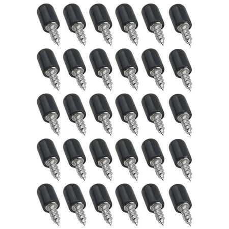 

30pc Self-tapping Screws Cabinet Bracket Laminate Support Glass Studs Pegs Support Pegs with black cover