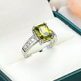 thumbnail image 5 of 8*10mm Black/Blue/Olive Green Princess Cut Cz Band 925 Silver Women Ring Sz 6-10, 5 of 8