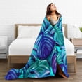 thumbnail image 4 of PUREYAH Travel Throw Blanket for Couch, Tropical Watercolor Jungle Lightweight Fluffy Flannel Outdoor Blanket, Microfiber Warm Blankets for Bed Long Flight Camping 80"x60" Inch, 4 of 6