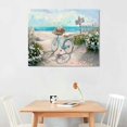 thumbnail image 2 of EastSmooth Large Wall Art for Living Room Décor Beach Picture Wall Art Modern Framed Sea Seaside Bicycle Canvas Print Seascape Artwork Ocean for Home Bedroom Teal Aqua 16x12in, 2 of 6
