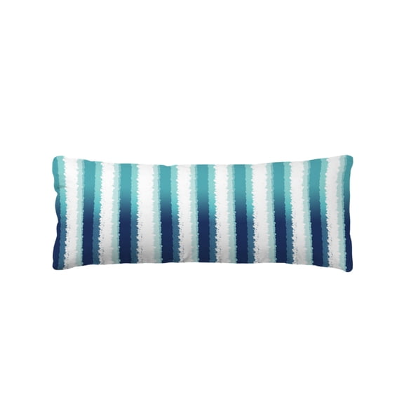 Teal Blue Ombre Striped Body Pillow Cover 20 x 60 Inch Decorative Pillow Cover Watercolor Stripes Abstract Lumbar Pillowcase Seasonal Rectangle Cushion Case for Couch Sofa Bed Living Room