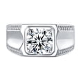 thumbnail image 2 of 1/2 Carat Moissanite Ring for Men S925 Sterling Silver Moissanite Men Diamond Rings Moissanite Engagement Rings for Men Lab Grown Diamond Wedding Rings Men's Promise Rings, 2 of 7