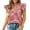 Red, variant on Women’S Gingham Plaid Double Ruffle Sleeve Blouse, Ruffled Collar V Notch Casual Summer Sweet Top, Soft Breathable Polyester, 1pc, Sizes S M L XL