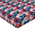 thumbnail image 4 of Ambesonne Floral Fitted Sheet, Botanical Water Flower Art, Twin Size, Slate Blue and Dark Coral, 4 of 5