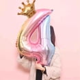 thumbnail image 2 of Sentmoon Globos Balloons Crown Number Foil Balloons Number Ballon Happy Birthday Party Decoration 32 Inch, 2 of 3