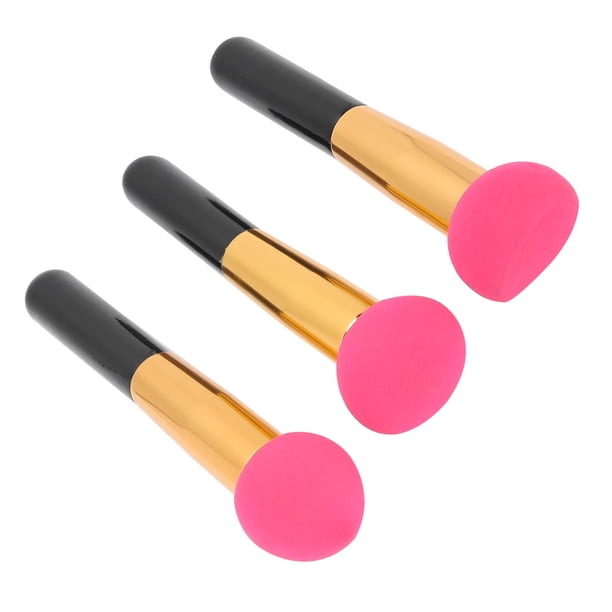 Esponja Brocha de maquillaje Cosméticos Puff Brush Licuadora de maquillaje con mango Esponja Brocha 3 brochas de maquillaje de esponja, herramienta de maquillaje, esponja elástica, brocha de maquillaj
