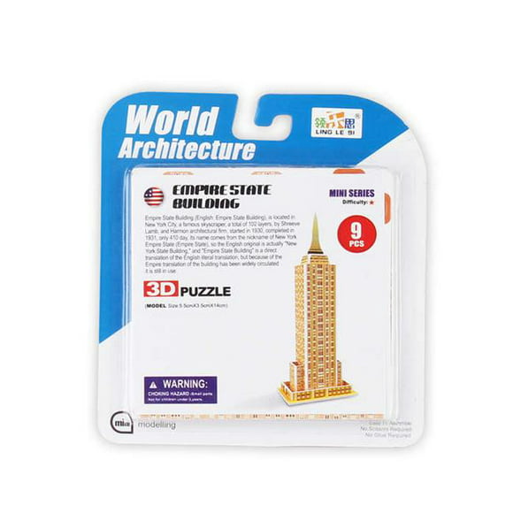 3D Puzzles CHC1314 Super Mini Empire State Building, 9 Pièces