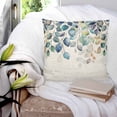 thumbnail image 3 of Pillow Covers 20x20 Set of 2, Blue Teal Botanical Throw Pillow Covers Decorative Couch Cushion Cover, Weeping Fall Eucalyptus Leaves Rustic Microfiber Soft Square Pillowcases for Bedroom Sofa, 3 of 7