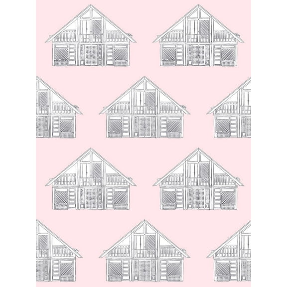 Dreamhouse Classic Removable Vinyl Wallpaper by Barbie - Pink