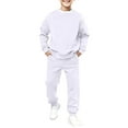 thumbnail image 4 of UACY 2 Piece Sweatsuits for Boys Girls School Athletic Outfit Fall Winter Tracksuit Pullover Sweatshirt (White, 13-14 Years), 4 of 6