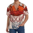 thumbnail image 7 of Lsque Basketball Shot print Men's Cuban Collar Short Sleeve Shirt Summer Beachwear Casual Button Down Fashionable Vacation Leisure Shirt-4X-Large, 7 of 7