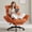 Orange, variant on Ultifit Criss Cross Chair with Swivel Armrests, Leather Office Chair with Spring Pad, Desk Chair Tall Back with Headrest & Footrest,Brown