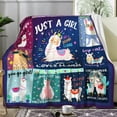 thumbnail image 2 of Cute Llama Blanket Soft Warm Alpaca Throw Blankets Cartoon Llama Sofa Couch Bed Birthday Llama Gifts for Girls Adult Kids 60"x50", 2 of 6