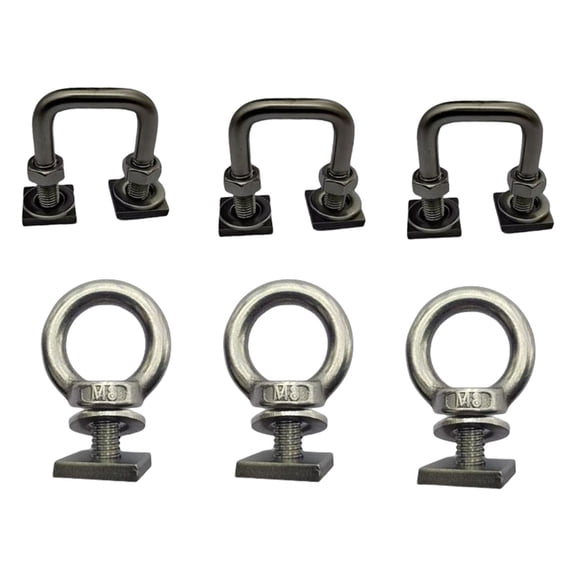 T Track Mount Tie Down Anchors T Track Bolts Stainless Steel T Slot Bolts for Holding Bungee Cord Tie Down Anchoring Set