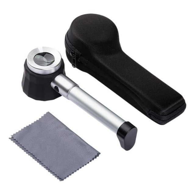 lionlar 45x Magnifying Glass with Lights Handheld Magnify Glass for Coins Inspection White and Violet LED