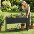 thumbnail image 4 of Gymax Elevated Planter Box Raised Garden Bed w/Rattan Surface Bottom Storage Shelf, 4 of 10