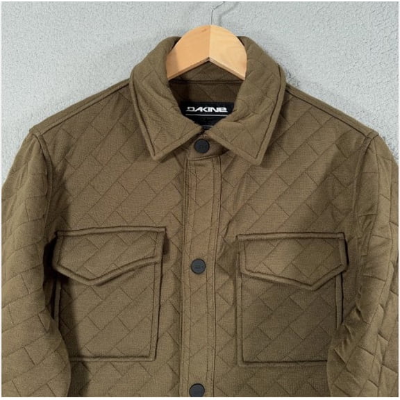 Dakine Men’s Quilted Snap Front Shirt Jacket, Brown, Size Large, Insulated Casual Jacket
