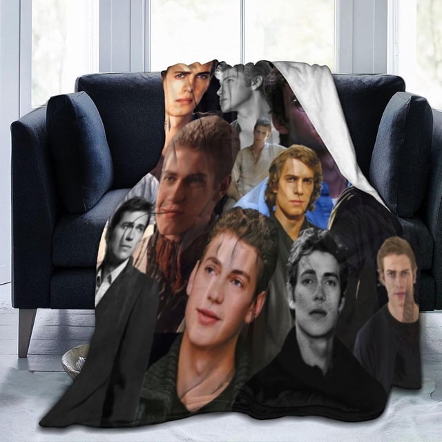 Hayden Christensen Collage Blanket Flannel Lightweight Fleece Blankets Bedding for Bed Sofa Couch Decor Black 40"X30"