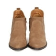 thumbnail image 4 of New Women Qupid Thrill-09 Faux Suede Pointy Toe Stacked Chunky Heel Bootie, 4 of 5