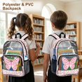 thumbnail image 4 of ZIATUBLES 17 Inch Clear Backpack, Heavy Duty Fabric & PVC Transparent Bag with Reinforced Strap, Large Capacity Pink Leopard Butterfly Print See Through Bookbag for School, Work & Travel, 4 of 7