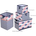 thumbnail image 7 of Bacati Collapsible Cotton Percale Fabric Laundry Hamper, Aztec Emma Coral, 7 of 7
