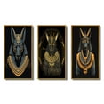 thumbnail image 2 of Designart "Graphic Anubis Iconic Egyptian Jackal God III" Egyptian Woman Framed Wall Art Set Of 3 - Gold Woman Egyptian Frame Gallery Set For Office Decor, 2 of 6