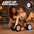 thumbnail image 5 of JoyStone Toddler Balance Bike with Light-Up Wheels, No Pedal Baby Balance Bike with 4 Silent Wheels, Adjustable Seat, First Ride-On Toy for 1 Year Old Boys Girls, White & Brown, 5 of 11