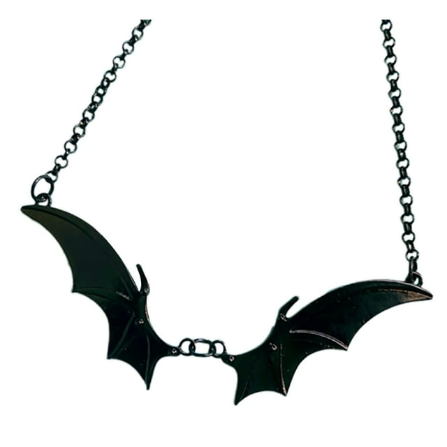 Necklace Bat Necklace Earrings Set Vintage Gothic Necklace Earrings Cubic Zirconia Inverted Bat Festive Funny Animal Necklace Animal Jewelry For Woman