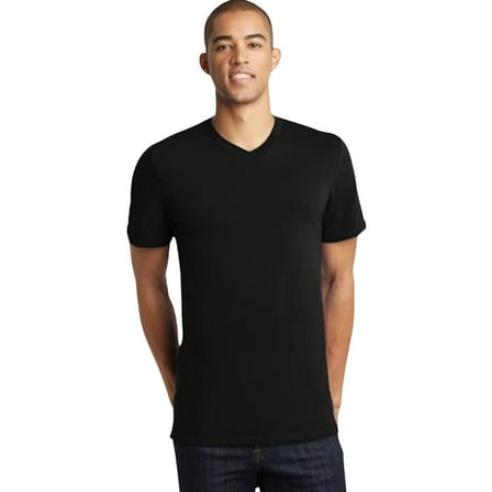 Alfani Mens Regular fit V Neck T-Shirt Small Black Solid