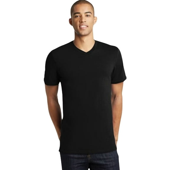 Alfani Mens Regular fit V Neck T-Shirt Small Black Solid