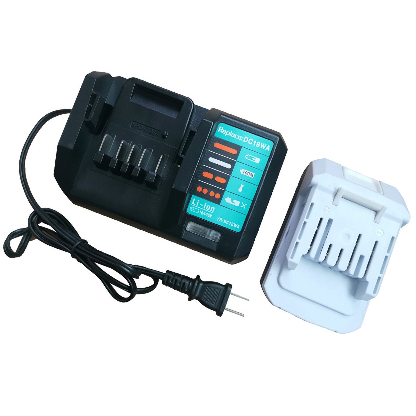 Chargeur 14.4V-18V DC18WA Pour Batteries Maktec – Prise Européenne, Indicateur LED Et Protections Sécurité | Chargeur Professionnel Outils Sans Fil