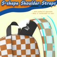 thumbnail image 5 of Orange and White Checkered Pattern 17" School Backpacks for Teens,Waterproof Oxford Fabric,S-Shape Padded Straps for School,Travel,Hiking,Camping, 5 of 6